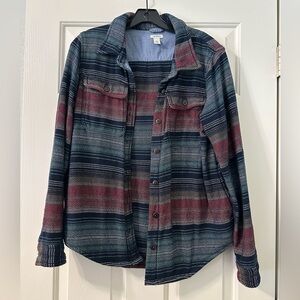 LL Bean Cotton 1912 Overshirt Striped size Small